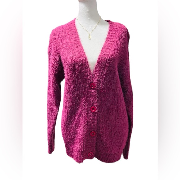 NWT Too Foxy Pink Eyelash Cardigan - Picture 2 of 9